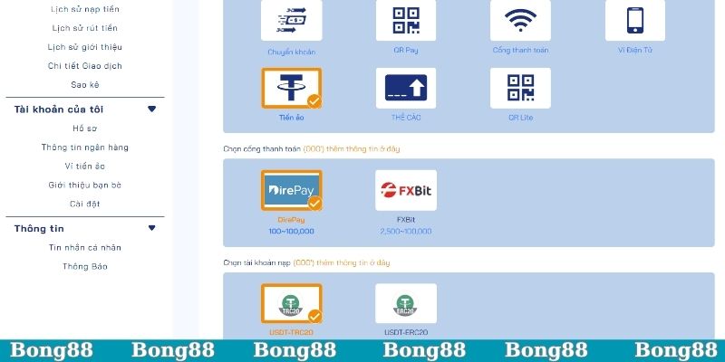 Khi nạp tiền/rút tiền Bóng88 cần chú ý điều gì?